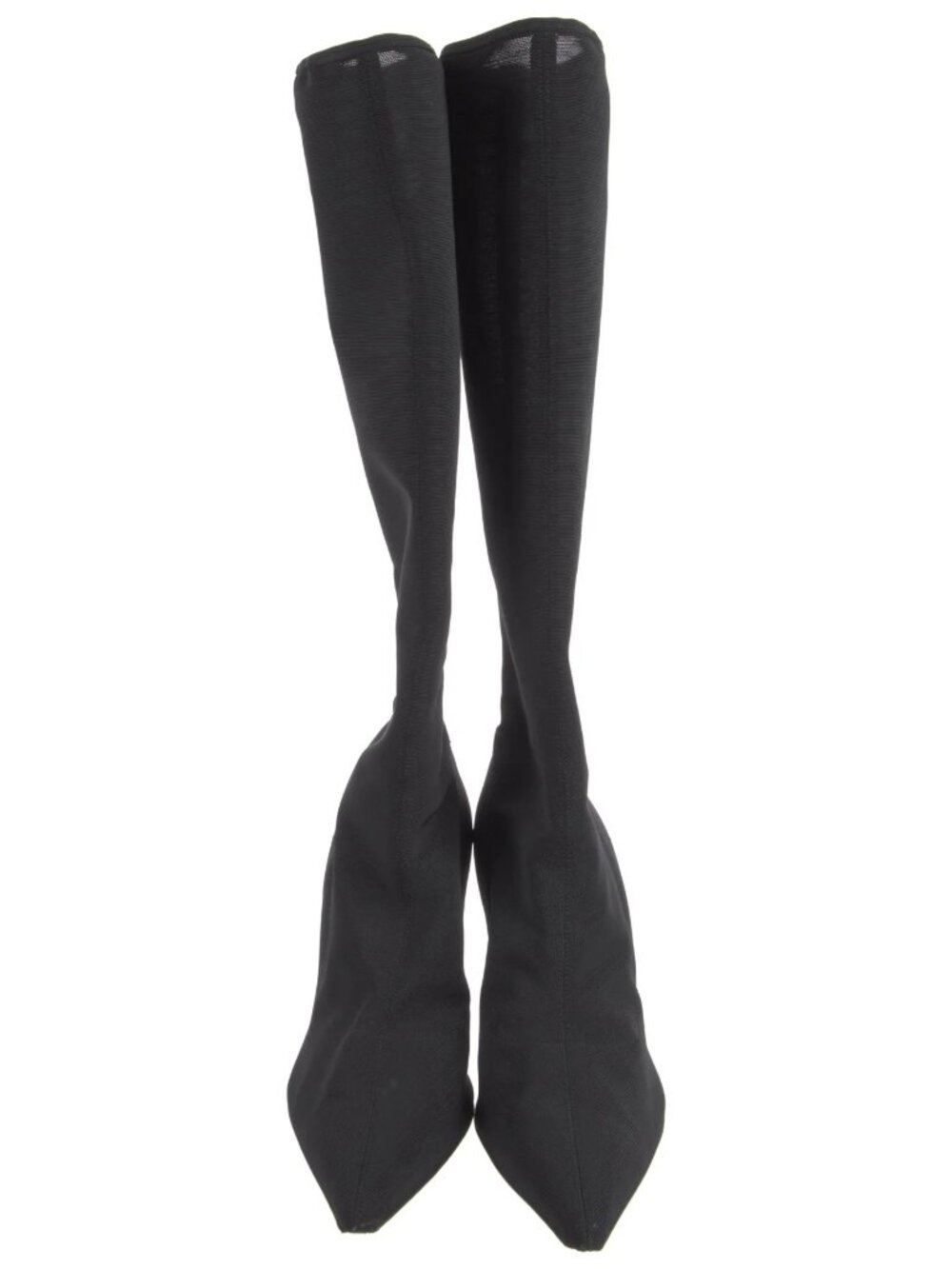 Sergio Rossi Black Stretch Knee High Boots Size 40.5